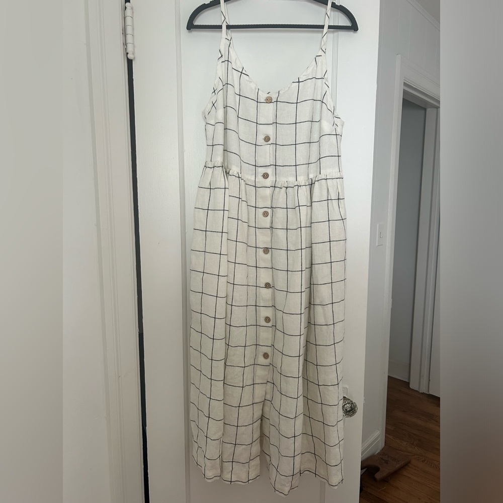notPERFECTLINEN Sarah button down slip linen dress